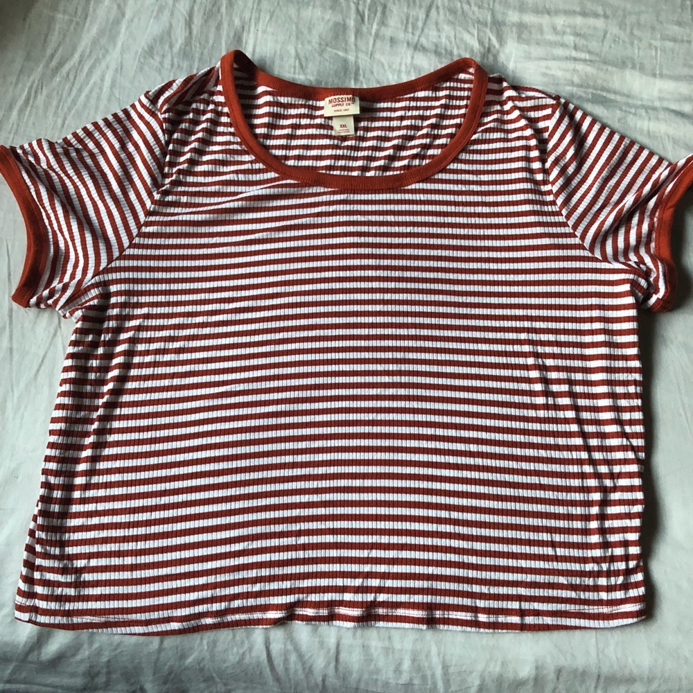 Burnt orange striped crop top